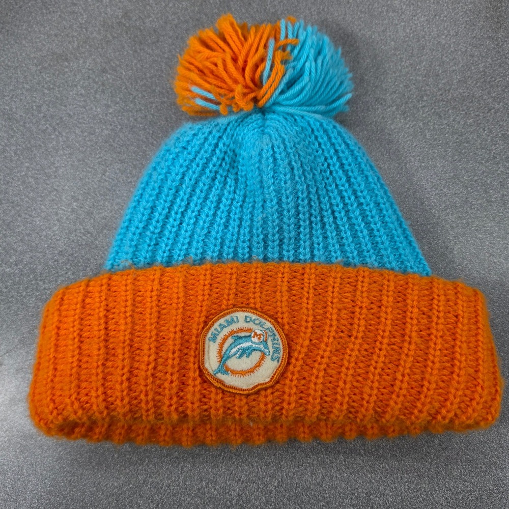 Miami Dolphins Beanie OSFM Vintage Excellent Knit Pom Hat